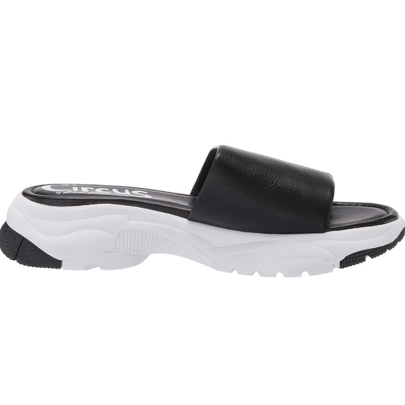BRAND NEW Sam Edelman Circus Arial Black Leather Slide Sandal Size 7 - Picture 2 of 5
